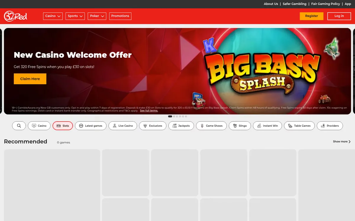 32Red slots lobby