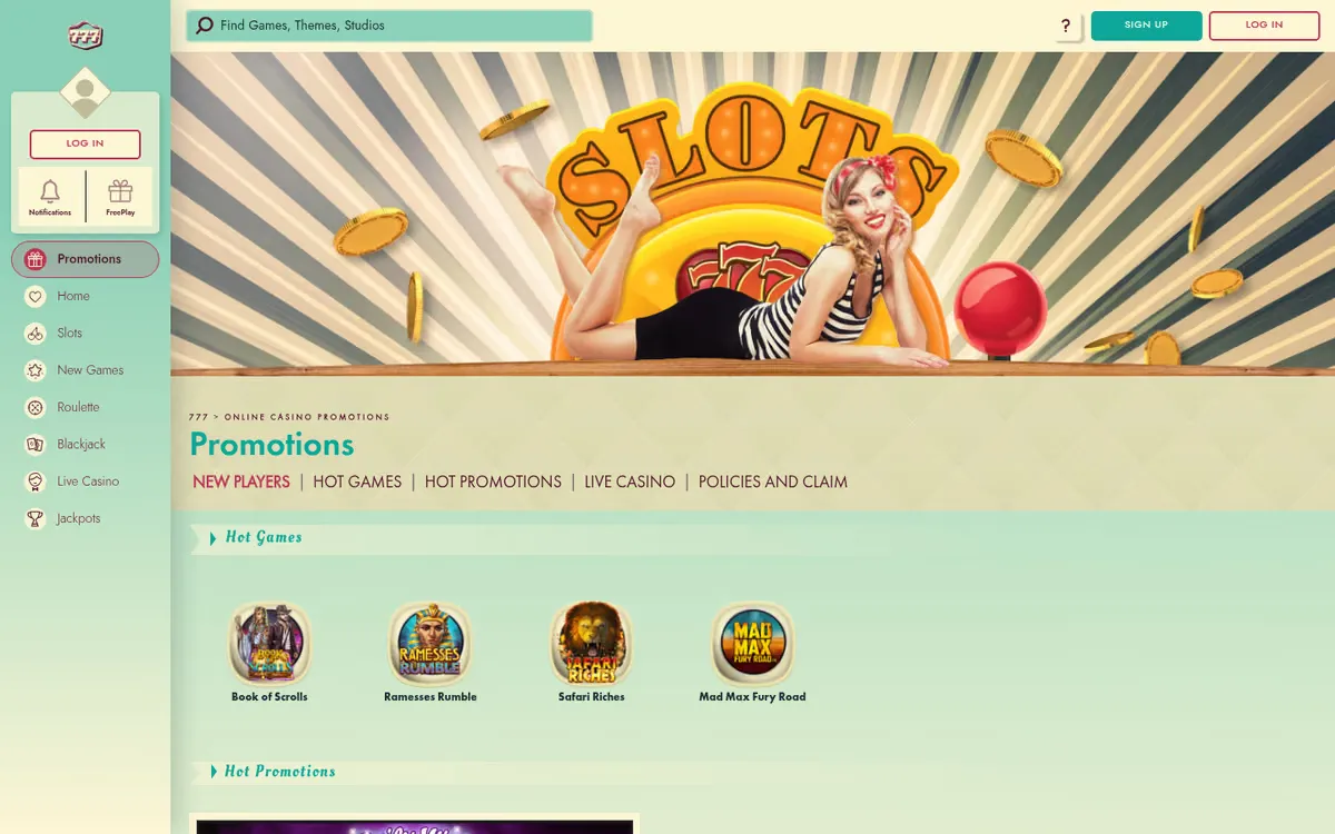 777 promotions page