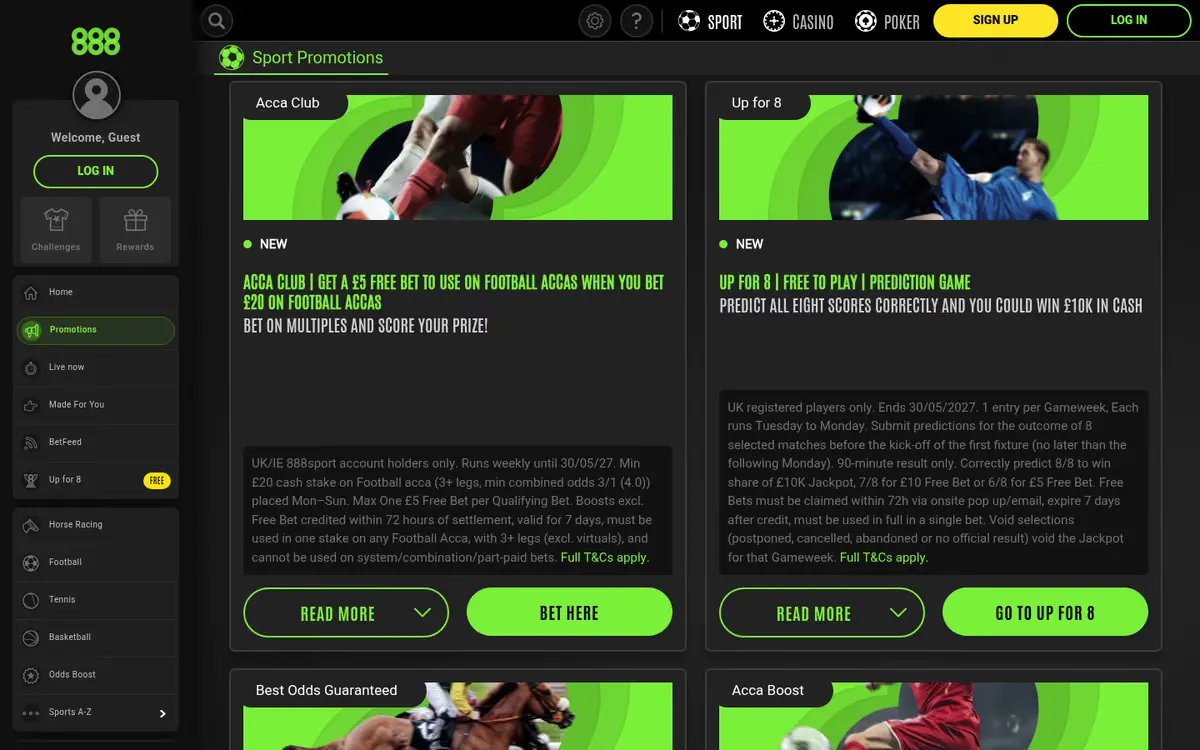 888sport promotions page