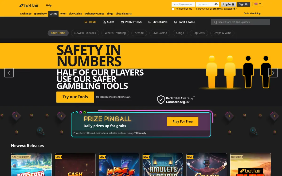 Betfair homepage