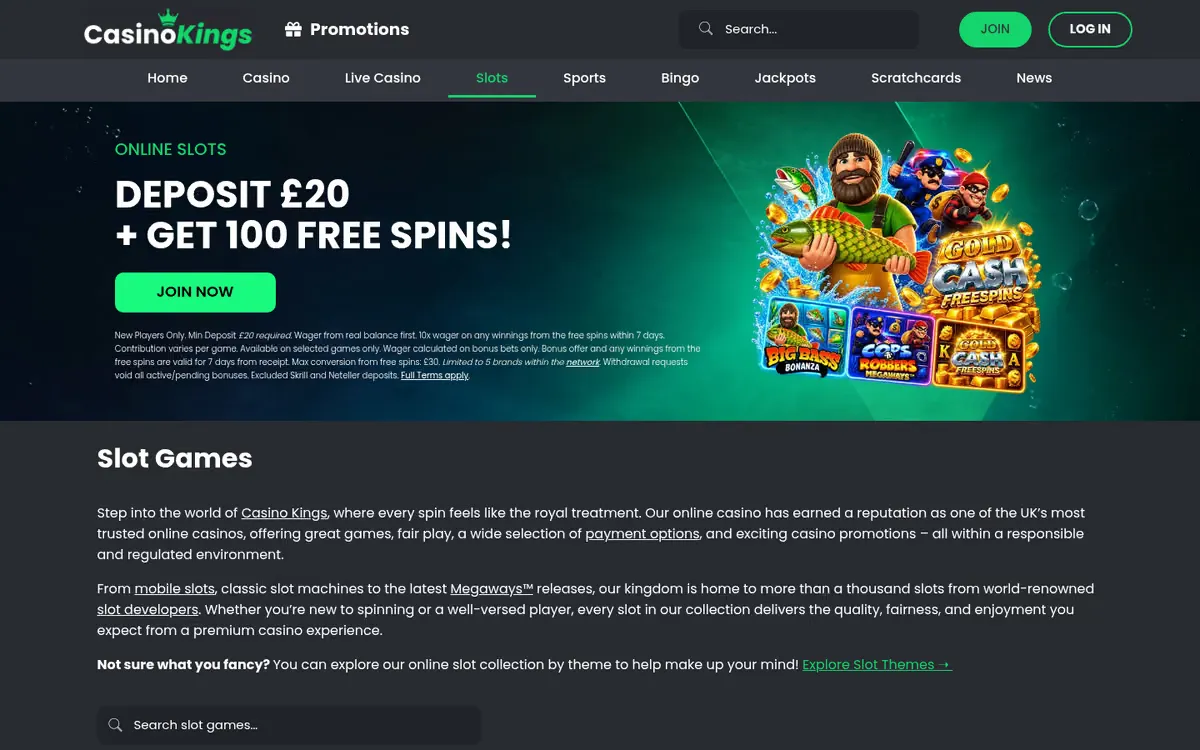 Casino Kings slots lobby