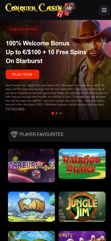 Conquer Casino mobile site