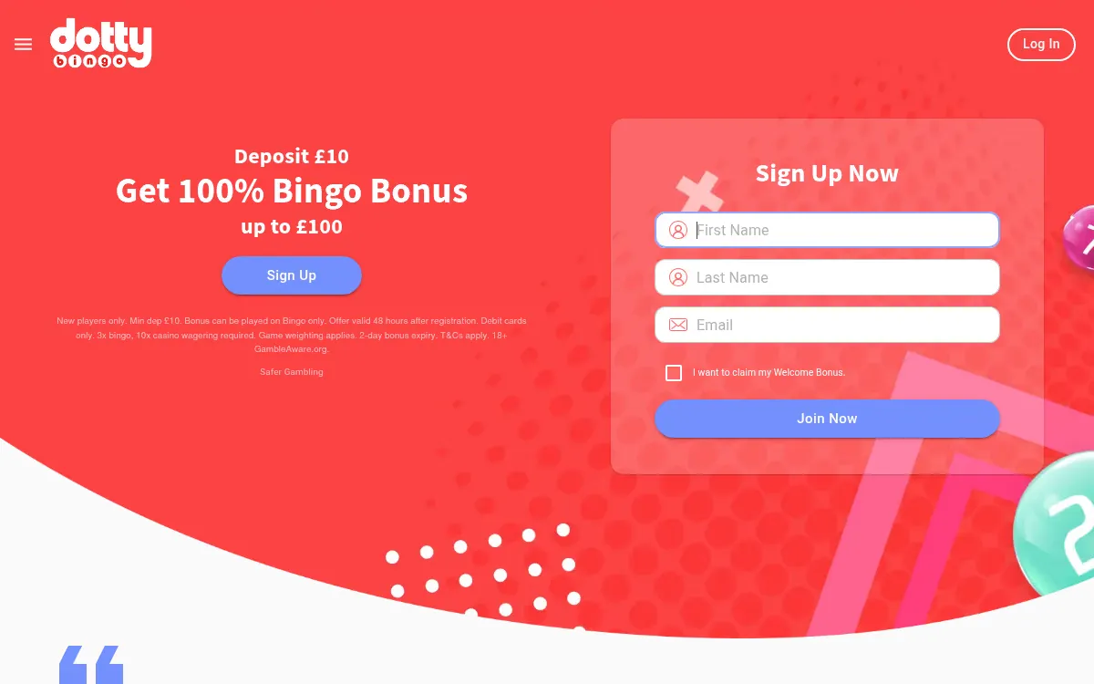 Dotty Bingo homepage