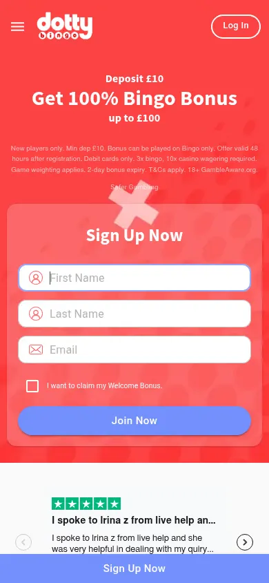 Dotty Bingo mobile site