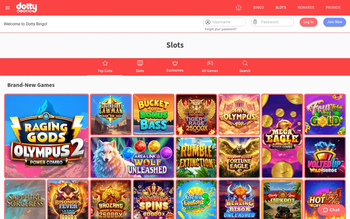 Dotty Bingo slots lobby