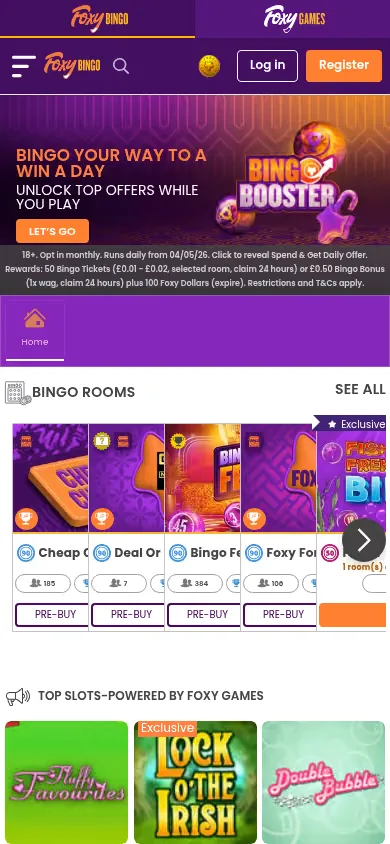 Foxy Bingo mobile site
