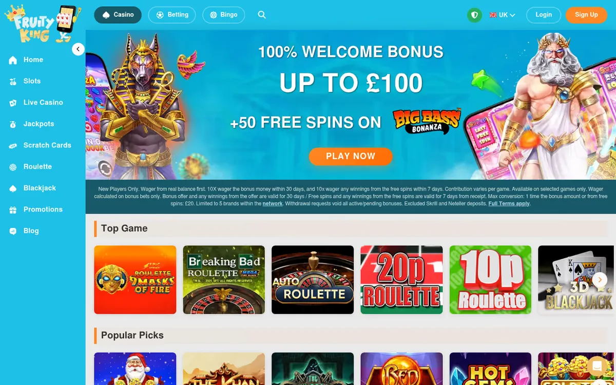 Fruity King slots lobby