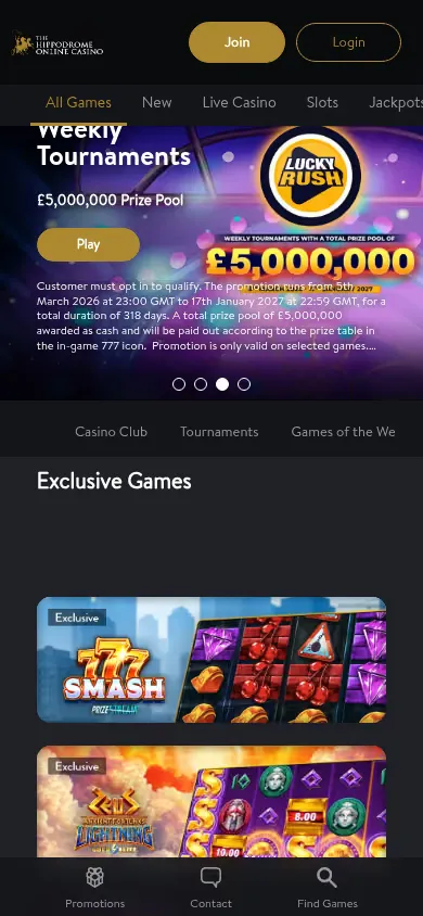 Hippodrome Online mobile site