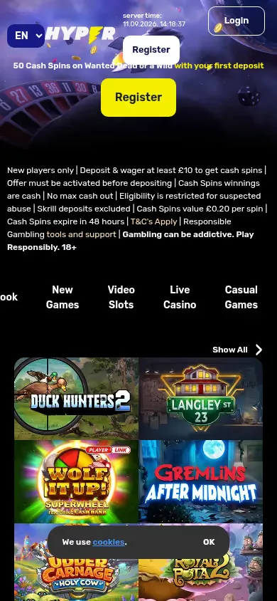 Hyper Casino mobile site