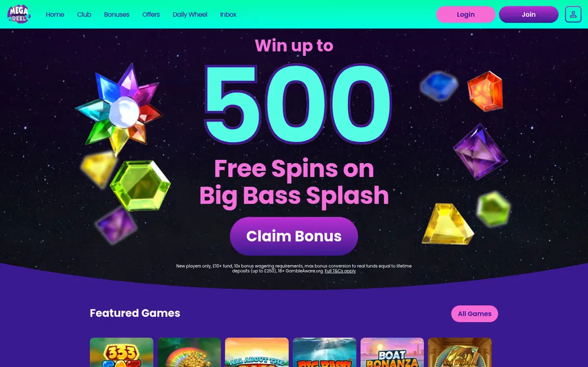 Mega Reel homepage