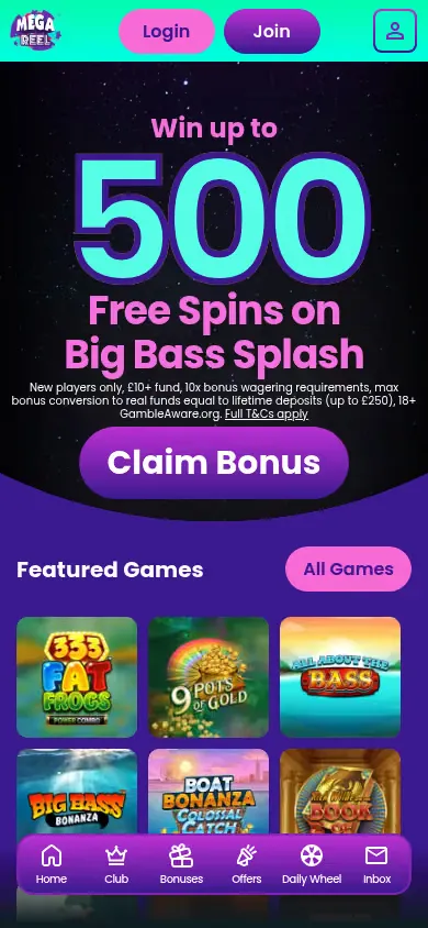 Mega Reel mobile site