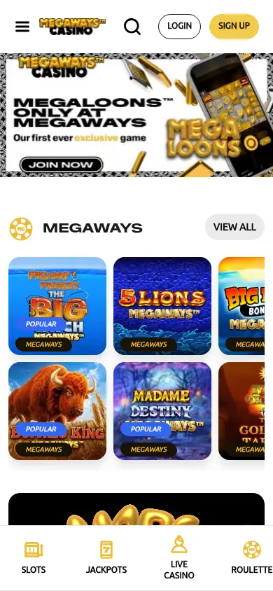 Megaways Casino mobile site
