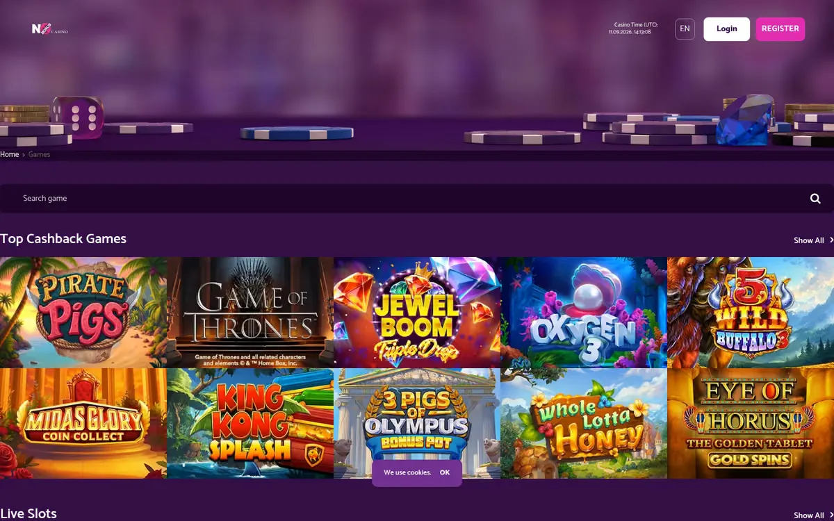 No Bonus Casino slots lobby