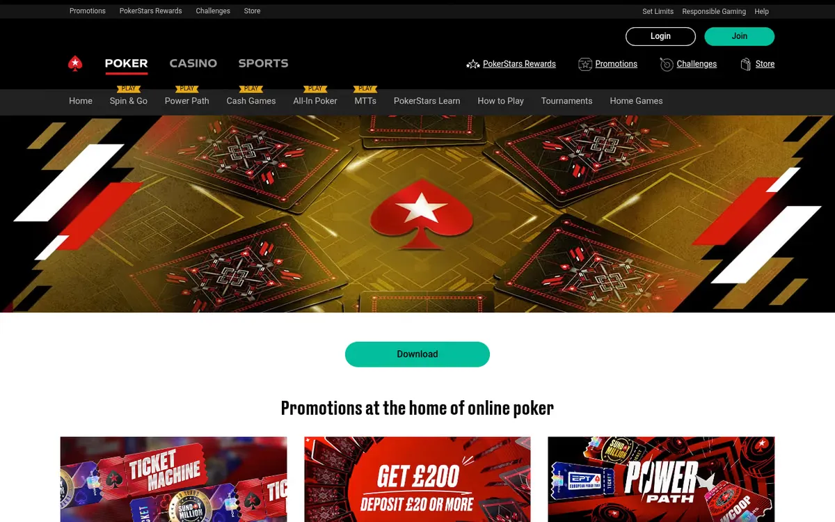 PokerStars promotions page