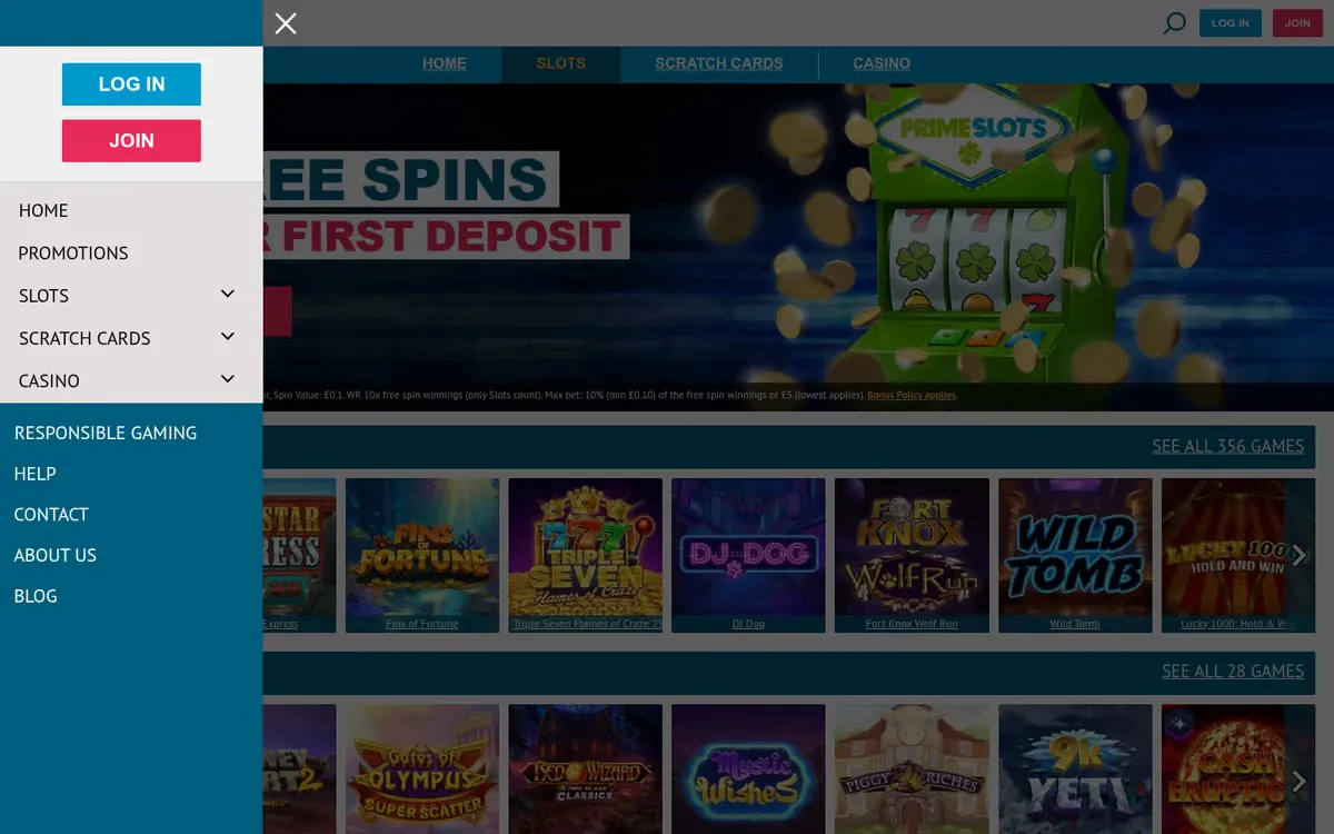 Prime Slots slots lobby