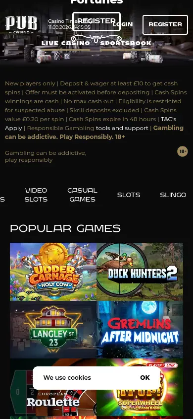 Pub Casino mobile site