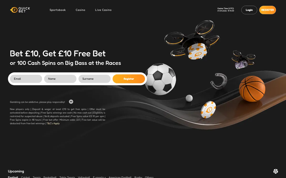 Quick Bet homepage