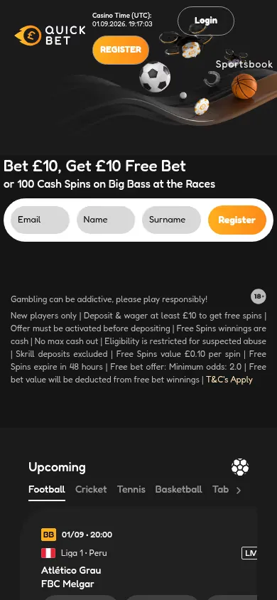 Quick Bet mobile site