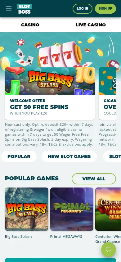 Slot Boss mobile site