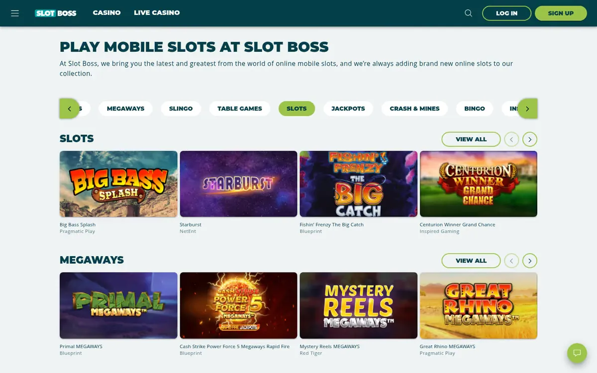 Slot Boss slots lobby