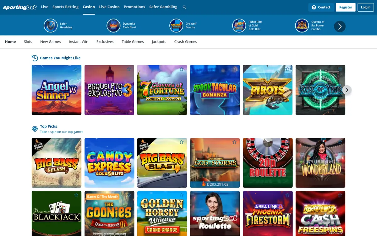 Sportingbet slots lobby