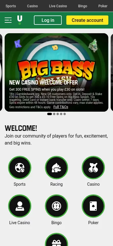 Unibet mobile site